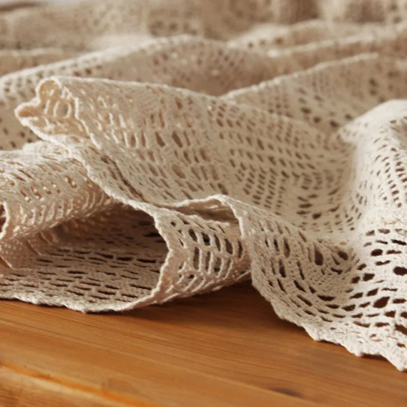 Elegant Cotton Lace Table Cloth For Home Decor 1pcs Dinner Tea Dustproof Table Cover Soft White And Natural Color Tablecloth
