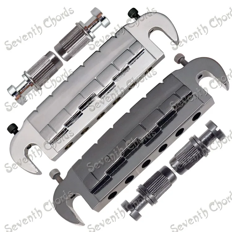 

A Set Big type Wraparound Compensated 6 String Bridge Tailpiece for LP Guitar - - Chrome - Black for choose