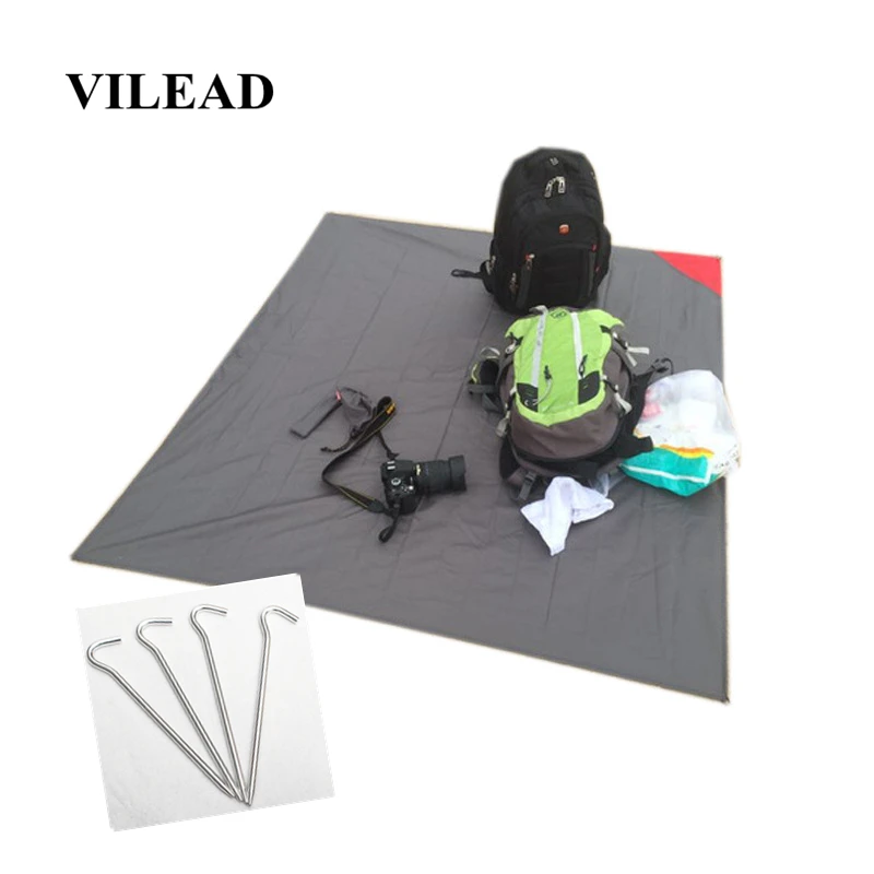 

VILEAD Ultralight Beach Picnic Camping Mat 160X142cm 200g Waterproof Folding Rain Hat Outdoor Hike Camp Pocket Blanket Pic Nic