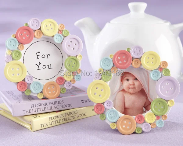 

Free Shipping 100pcs/lot Cute as a Button Round Photo Frame Picture Frame Wedding Favor
