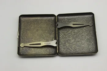 

ultra thin metal pocket Tobacco Holder for 20pcs cigarettes retro cigarette case holder bronze flore flower cigarette box case