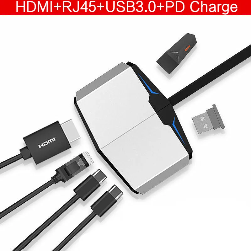 Ajiuyu USB-C HD mi VGA для сяо mi книга Air Pro 13,3 дюймов 12,5 "mi ноутбук конвертер USB C концентратора RJ45 Card Reader PD многопортовый