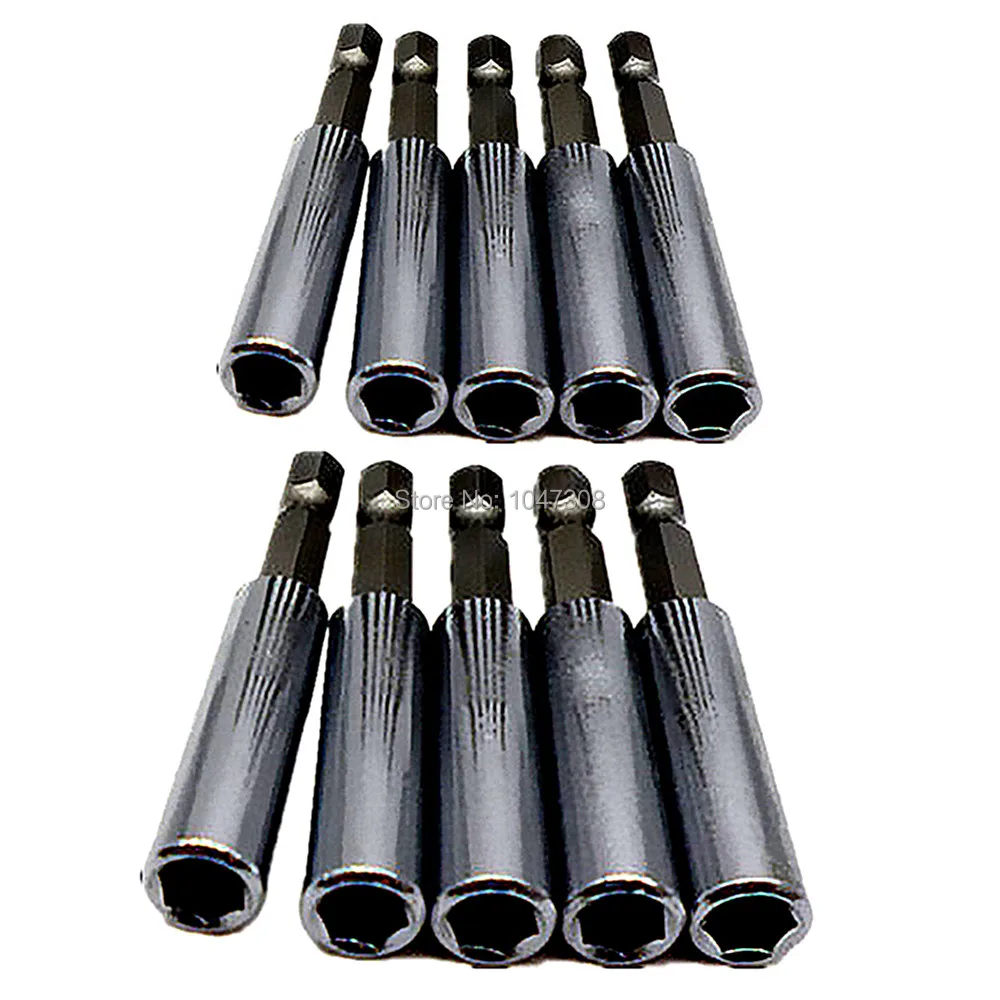 10pcs 60mm Bit Holder Extension 1/4" Hex Shank Screwdriver Bit