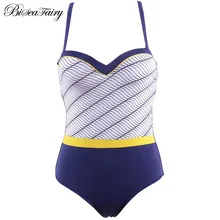 Biseafairy плюс размер одежда для плавания Женский цельный купальник женский купальный костюм Летний принт Монокини пляжный купальник купальный костюм