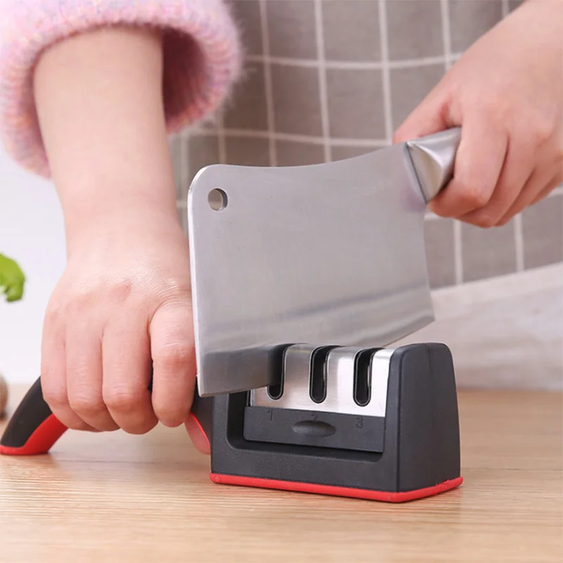 

Quick Knife Sharpener Kitchen Professional 3 Stages Tungsten Diamond Ceramic Sharpener Grinder Non-Slip Silicone Rubber