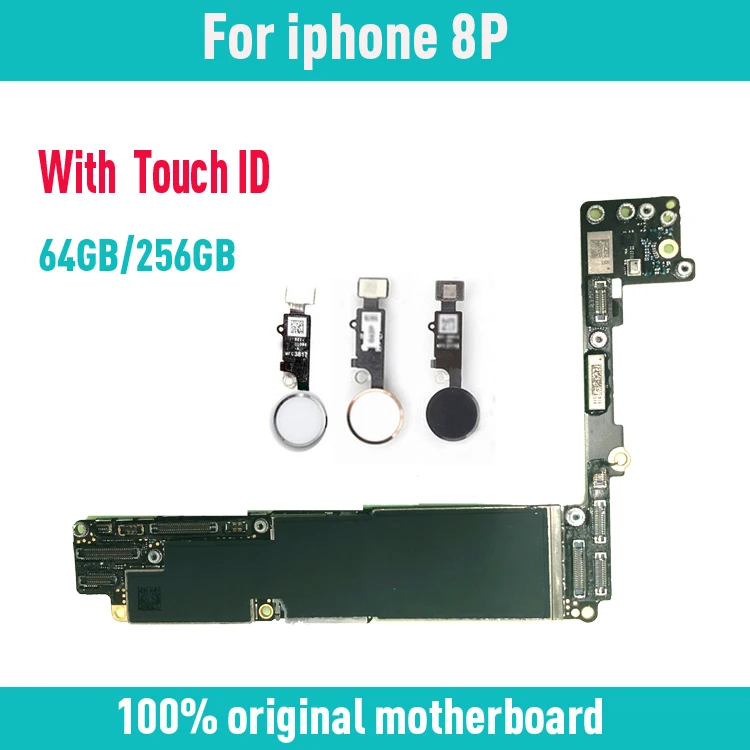 

64GB / 256GB for iphone 8 Plus Motherboard with/without Touch ID,Original unlocked for iphone 8P Mainboard with Free iCloud