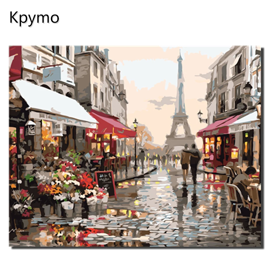 

DIY landscape coloring by numbers streetscape painting by number Painting By Numbers Wall Art Acrylic Paintings Handpainted VA