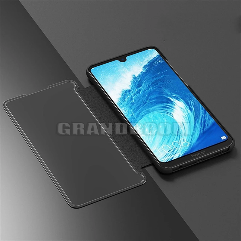 200 шт умный зеркальный чехол Clear View для huawei Honor 20 Pro 10 Lite Note 10 8A V20 Play откидной Кожаный противоударный чехол с подставкой