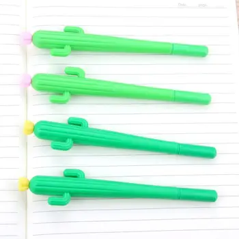 

100 Pcs Korean Creative Small Fresh Cactus Shape Cute Neutral Pen Student with Black Water Pen Kawaii School Supplies Stationery