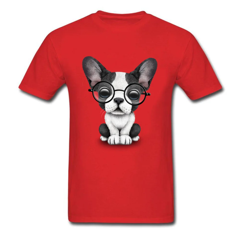 Cute French Bulldog Puppy with Glasses_red