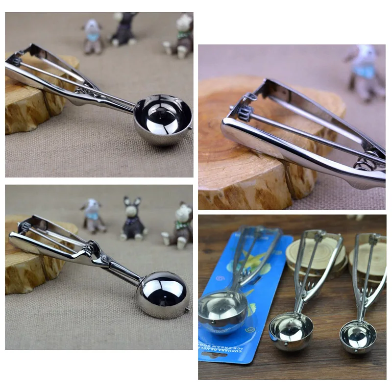 Wind flower Stainless Steel Kitchen Tool Ice Cream Stacks Spoon Mash Potato Fruit Scoop Kitchen Accessories