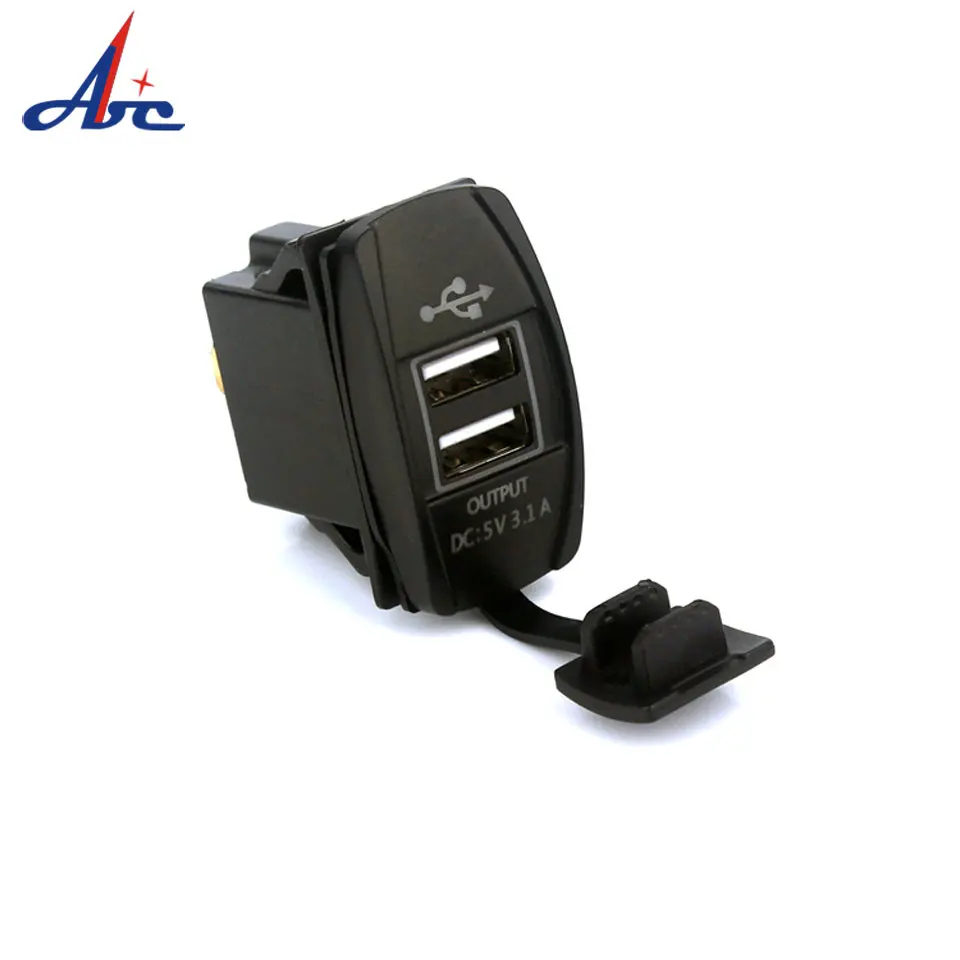 

12-24V Electric Type Power Socket Waterproof Dual USB Port Charger for Motorcycle Car Auto Accessories Camping