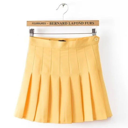 Корейский стиль Харадзюку костюм половина-длина юбка талия юбка Милая плиссированная Студенческая АА юбка кюлоты юбки для женщин