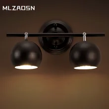 Промышленные прикроватные LED3W одной головы настенный светильник из кованого железа двойной фары личность кафе вращающийся прожекторы