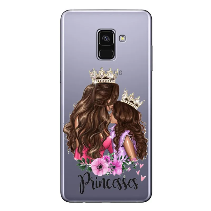 Moda черный коричневый Mae Do Bebe Da Menina Do Cabelo Rainha 01 чехол для samsung S6 7 8 9 Plus Mulher для девочек Tampa Do Telefone - Цвет: TPU