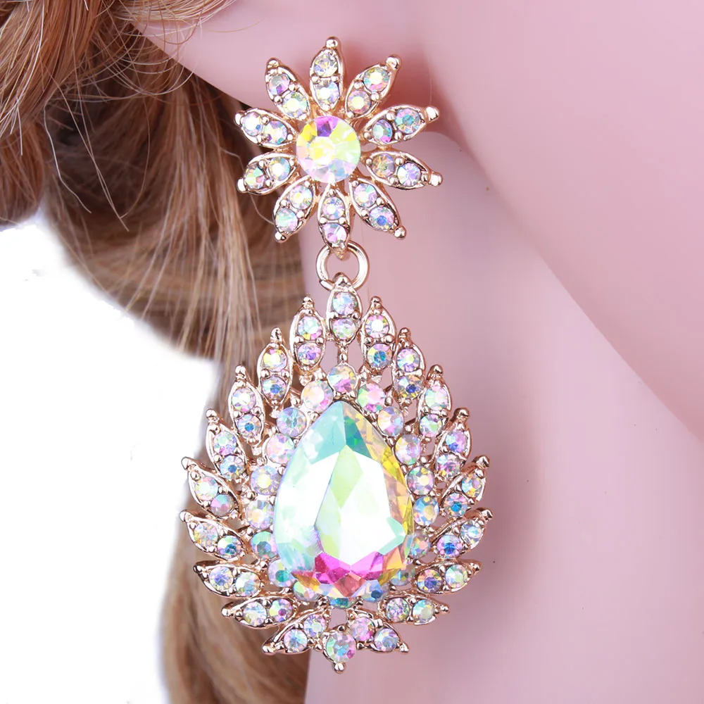 New Arrival Fashion Jewelry Clear Crystal Earrings Long Earrings for Women Wedding Bridal Drop Earrings