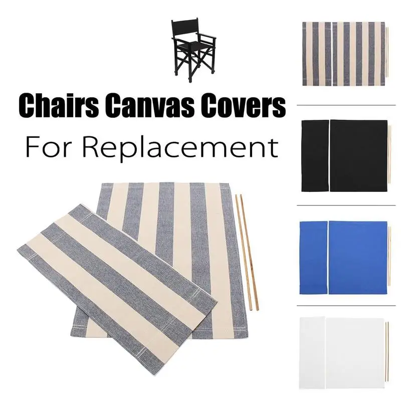 

Casual Directors Chairs Cover Stool Protector Replacement Canvas Seat Covers Kit Blue/White/Black