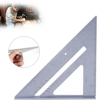 

7 Inch Aluminum Alloy Measuring Ruler Speed Square Roofing Triangle Angle Protractor Trammel Measuring Tools For Carpenter