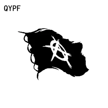 

QYPF 13.2CM*9.5CM Fashion Anarchy Flag Vinyl Car-styling Decal Car Sticker Black/Silver C15-0472