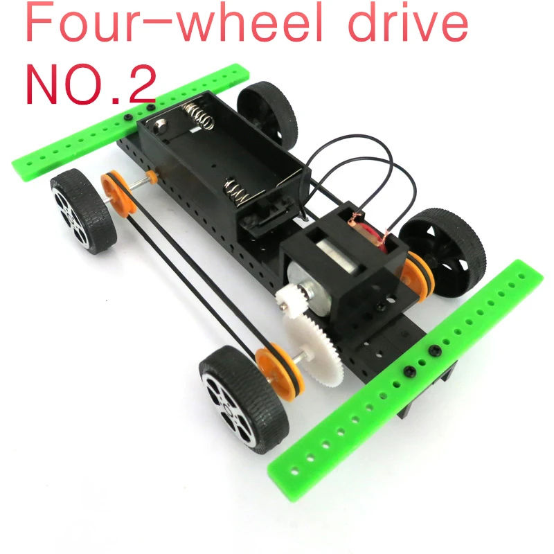 Four-wheel drive NO. 2, experimento Científico modelo brinquedos Artes, ciência popular monta modelo de brinquedo DIY do motor