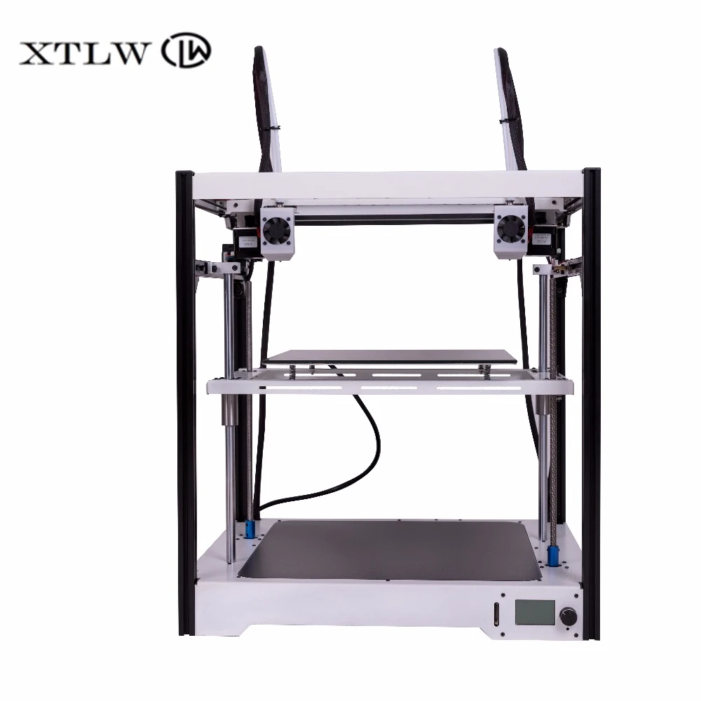

Newest Dual Extruder 3D printer Independent Dual Extruder Large size Sheet Metal frame High Quality Precision DIY kit LCD