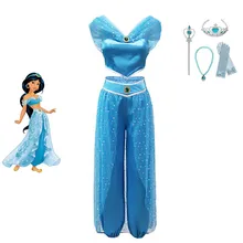 Платье принцессы «Жасмин» для девочек; детский маскарадный костюм «Жасмин»; Детские платья для маленьких девочек; маскарадные летние комплекты в арабском стиле
