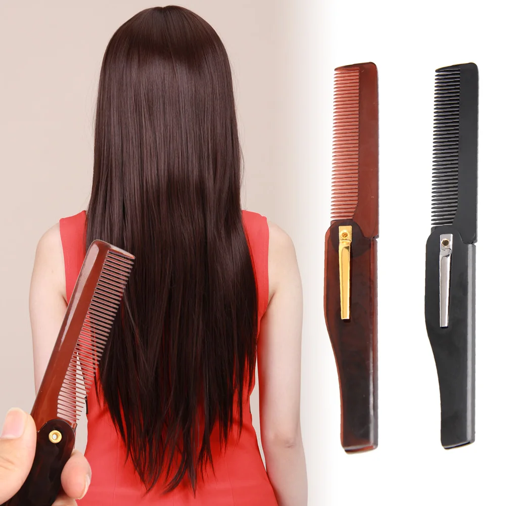 

New Design Foldable Hair Comb Pocket Clip Hair Moustache Beard Comb Hair Styling Tool Hairdressing Hair Comb For Men Women Combs