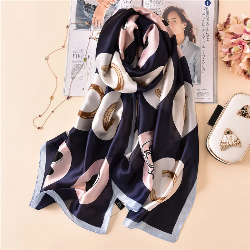 

2019 summer women silk scarf scarves female shawls cover-ups wraps ladies bandanna Foulard Beach chiffon pareo free shipping