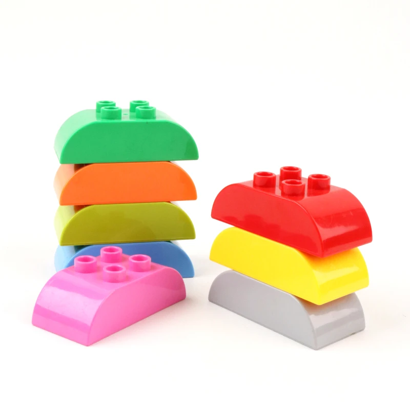 

Big Size Diy Building Blocks 2X4 Curved Bricks Parts Accessories Compatible with Legoingly Duplo Toys for Children Baby Gifts