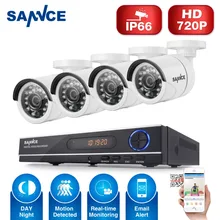 SANNCE 8-КАНАЛЬНЫЙ 720 P АХД DVR 4 ШТ. 1200TVL ИК Ночного Видения открытый Камеры ВИДЕОНАБЛЮДЕНИЯ 24 Светодиодов Главная Безопасности CCTV Системы Наблюдения комплект