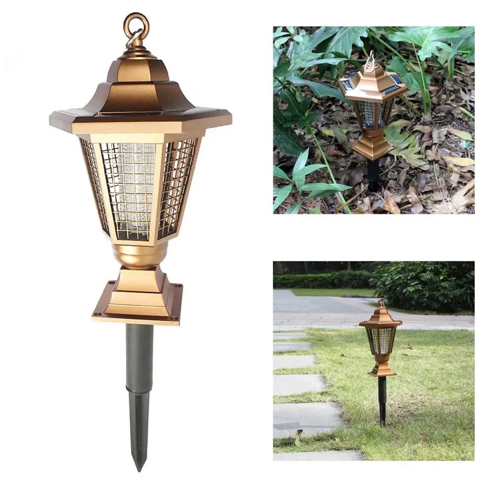 

Solar Energy Mosquito Lamp Gold European Style Decoration Insect Killer Household Hanging Dual Use Solar Energy Street Light