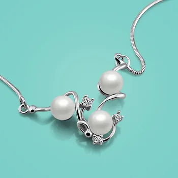 

New lady 925 sterling silver necklace noble zircon pendant design solid silver snake necklace ladies charm jewelry Free shipping