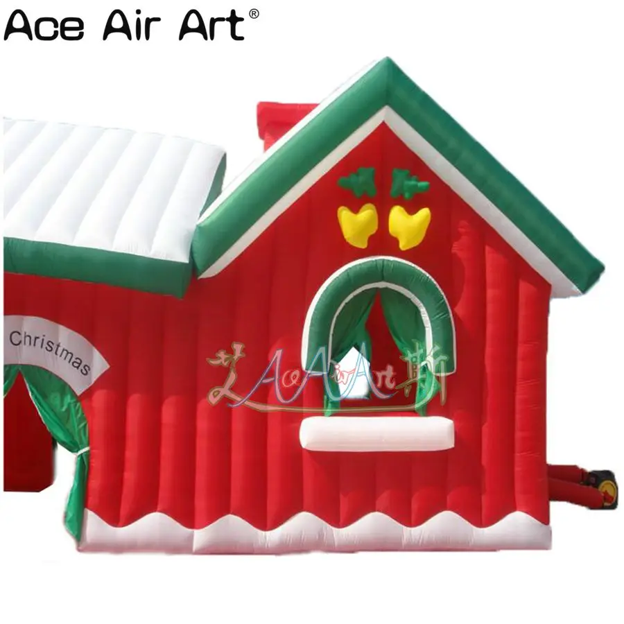  high quality outdoor Christmas decoration red inflatable santa grotto tentinflatable Xmas house for