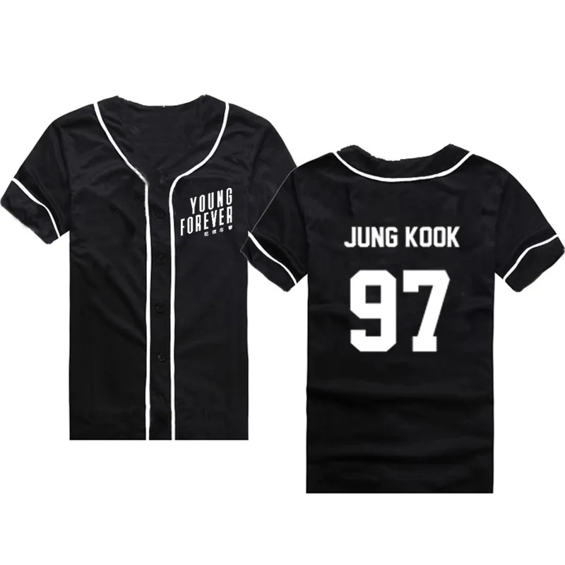 

NEW KPOP Bangtan boys Mood for Love album concert with short-sleeved baseball uniform cardigan clothes summer