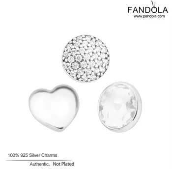 

3PCS/Lot April Petites Pack Charms 925 Sterling Silver Small Decorative Charm Beads Fit DIY Floating Locket Necklace Jewelry