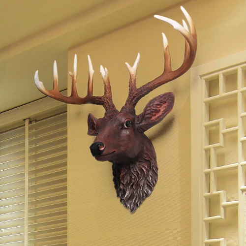 

retro copper wall mural wall Home Furnishing deer pendant animal head Bar Decor Shoutou special offer sculpture statue estatua