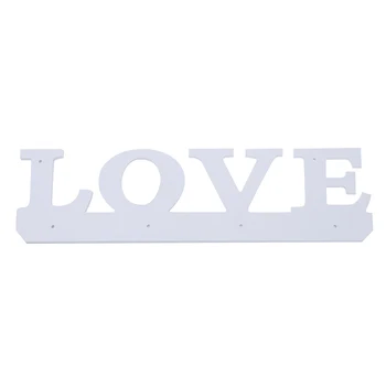 

Vintage LOVE 4 Hook Coat Rack Clothes Robe Key Holder Hat Hanger Wall Home