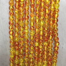 Оптимизированный Желтый Янтарный камень бусины круглая свободная бусина из драгоценного камня 8 мм 1" для браслета и ожерелья ювелирные изделия Ремесло Материал Йога подарок