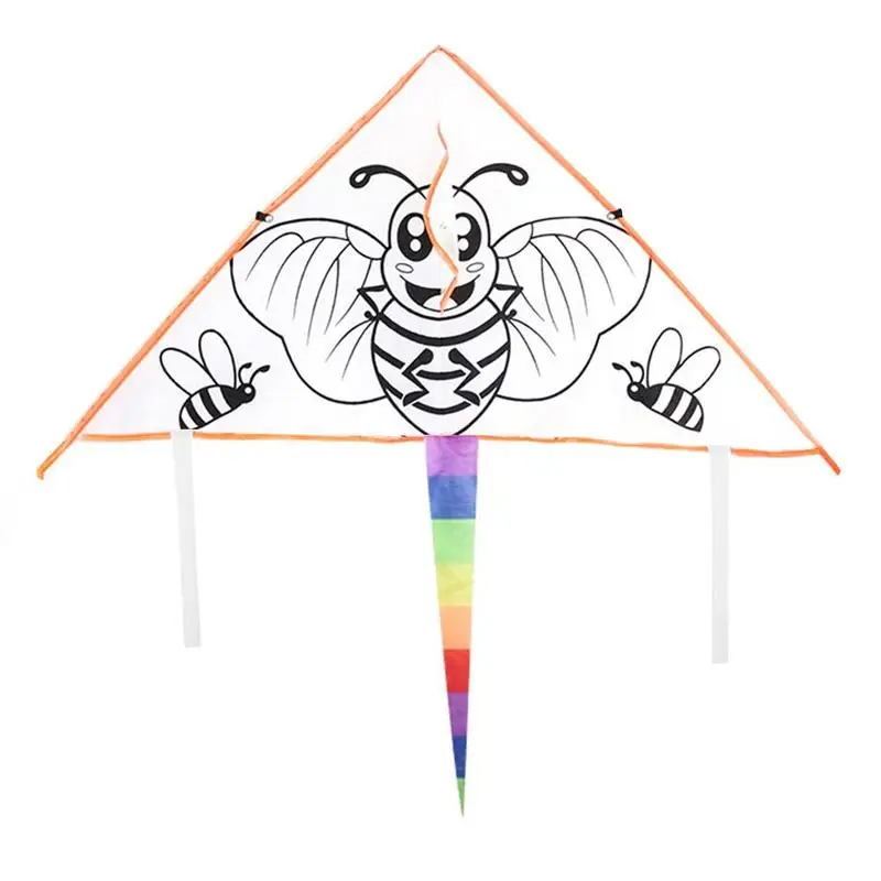 DIY граффити воздушный змей пустой треугольный воздушный змей может быть окрашен нейлон Открытый воздушные змеи летающие игрушки для детей с 30 м линий