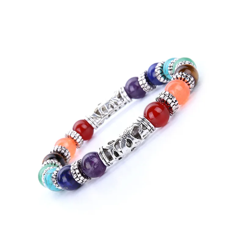 Auyikk Balance Colorful Stone Beads bracelets Fashion Jewelry Men Natural Bangles & Bracelets For Women Yoga Jewelry Fashion Jewelry
