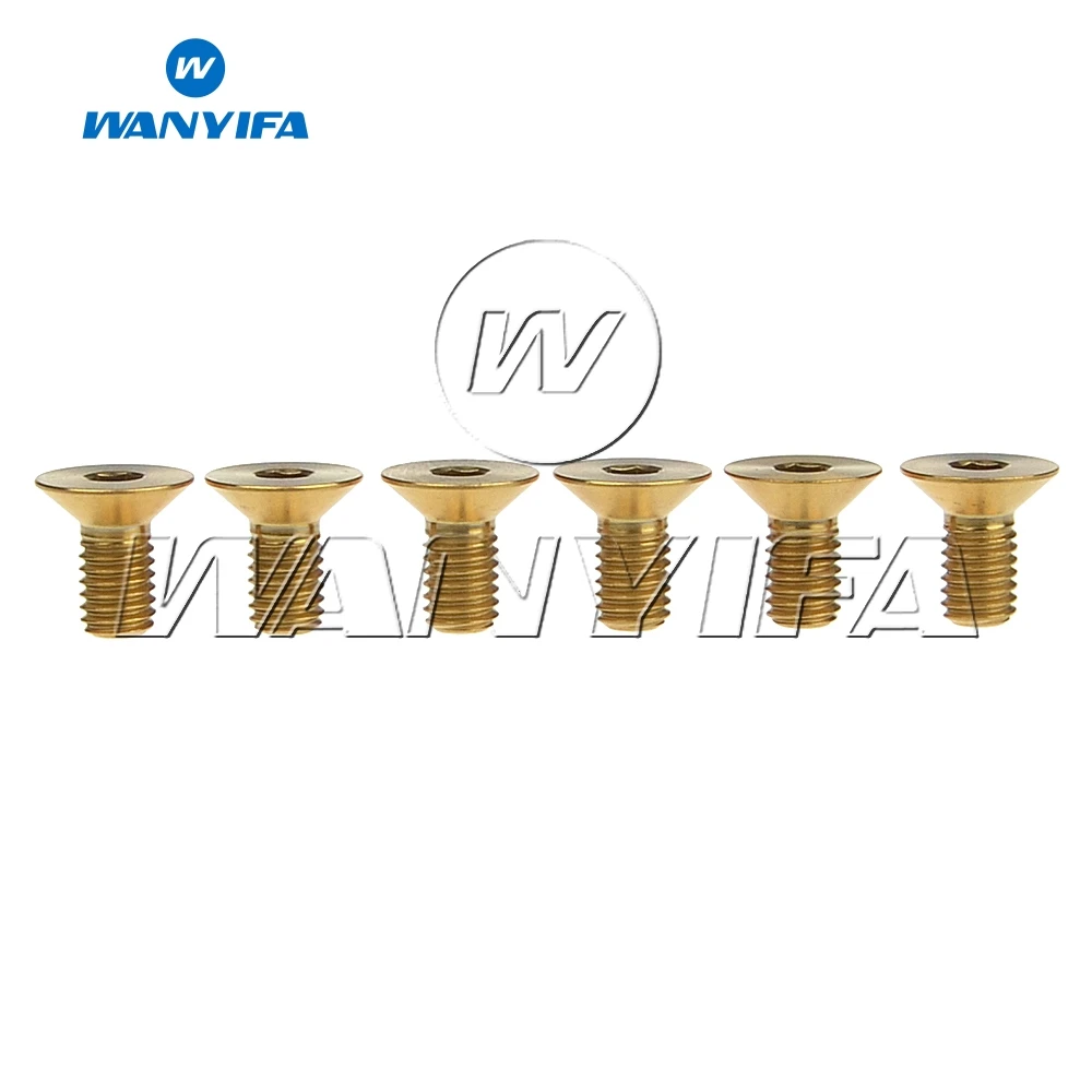 

Wanyifa M5 x10mm Titanium Ti Countersunk Gold Rainbow Hexagon Socket Head Bike Screw Bolt 6Pcs