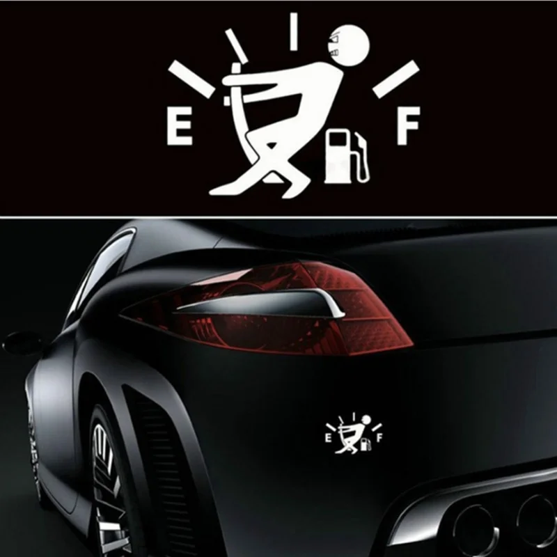 1 Pcs Funny Car Sticker High Gas Consumption Decal Fuel Gage Empty Stickers Car Styling Accessories for volkswagen audi