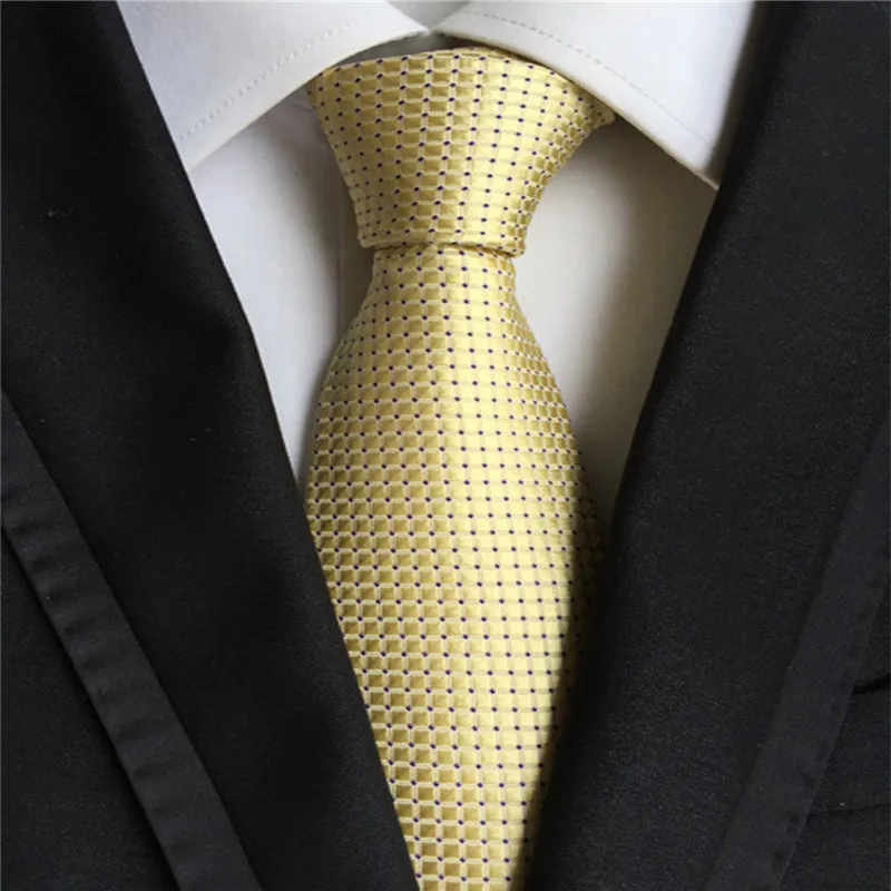 

CityRander Brand Yellow Mens Neckties 2019 New Black Neck Tie Solid Gold Ties For Men Silk Wedding Tie 8cm Slim Gravata LD036