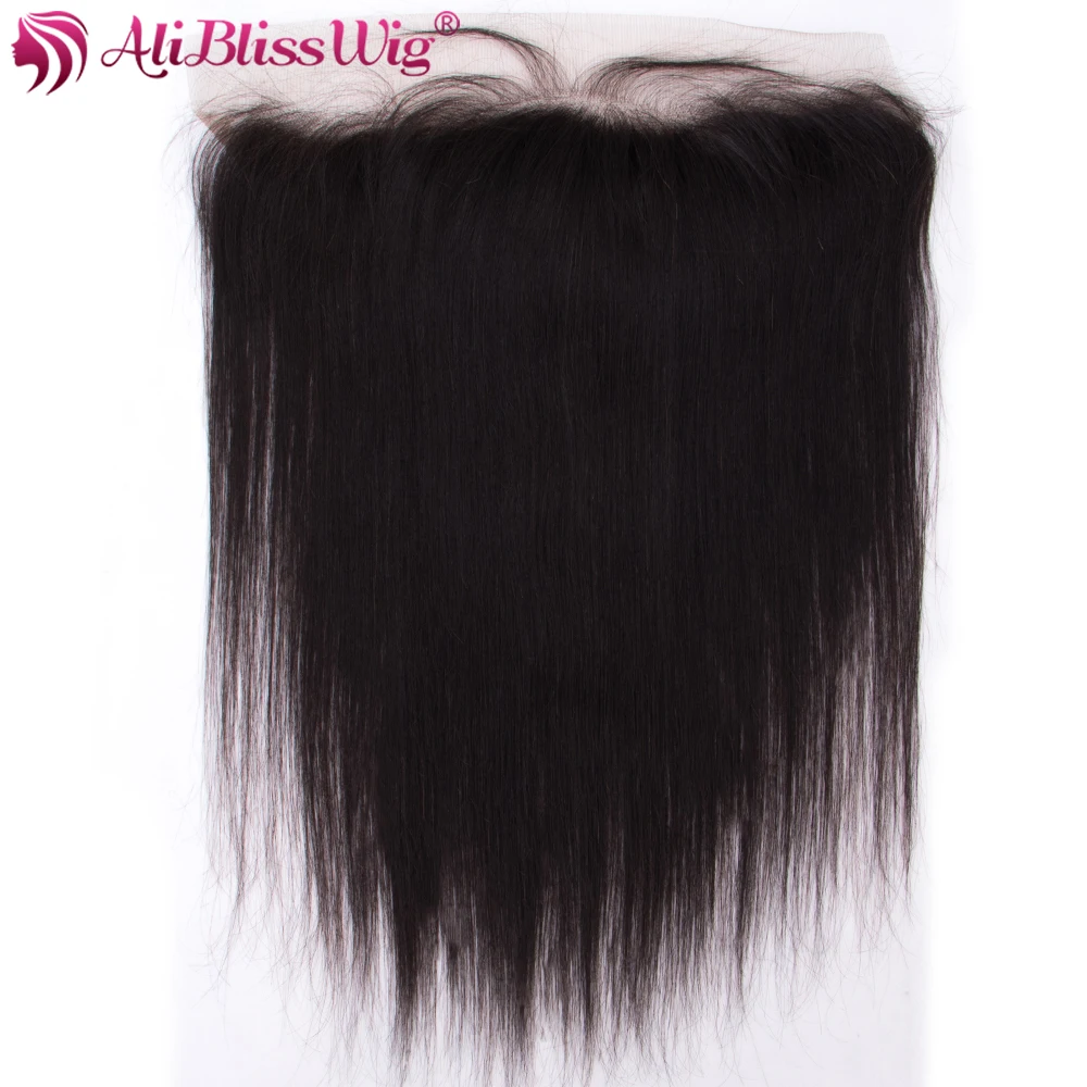 

AliBlissWig Ear to Ear Lace Frontal Closure 13X4 Free Part With Baby Hair Pre Plucked Brazilian Straight Human Hair Remy Hair