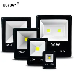 BUYBAY светодиодный наружный прожектор IP66 Водонепроницаемый 100 W Spotlight 50 W прожектор для экран проектора 10 W 20 W 30 W 220 V отражатель