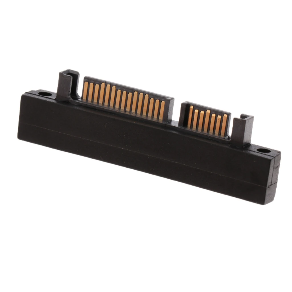 90 Degree SATA 7+15Pin 22Pin Male to Female Jack Convertor Adapter Card Plug