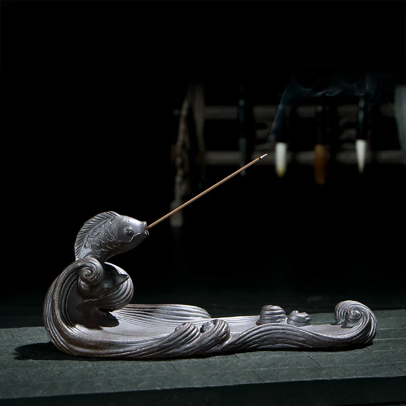 Classic Retro Home Decor Ceramic Sculpture Stick Incense Burner Joss