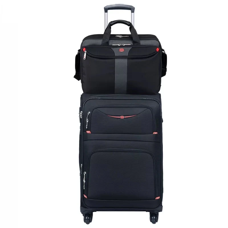 

Swiss Brand business rolling luggage set with handbag universal wheel cloth box men fashion suitcase trolley travel bag