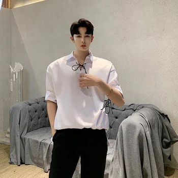 

Men Shirts Summer Short Sleeve Pullover Shirts Male Streetwear Punk Gothic Fashion Party Dress Tees Shirt