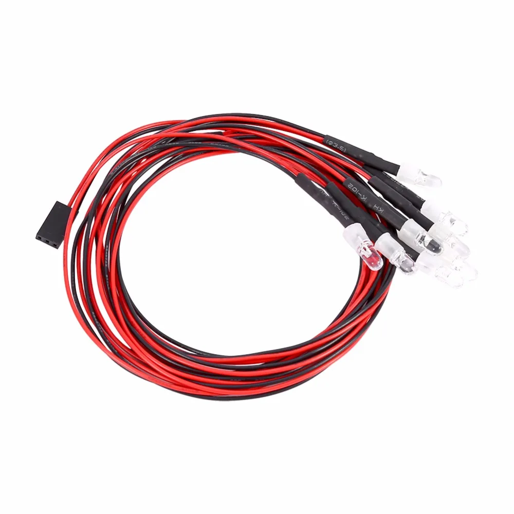 

8Leds LED Light Set Headlight Taillight for 1/10 RC Car Truck Crawler 4pcs white leds and 4pcs red leds High Quality RC Parts